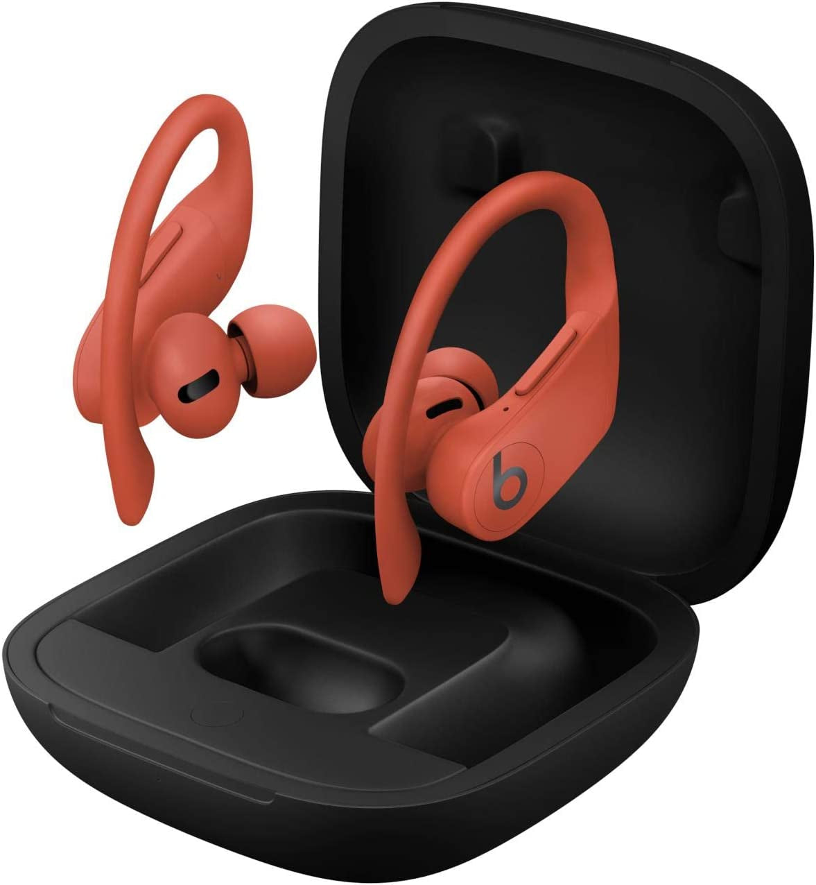 Power Pro Wireless Earbuds - H1 Headphone Chip, Class 1 Bluetooth Headphones, 9 Hours of Listening Time, Sweat Resistant, Built-In Microphone - Lava Red