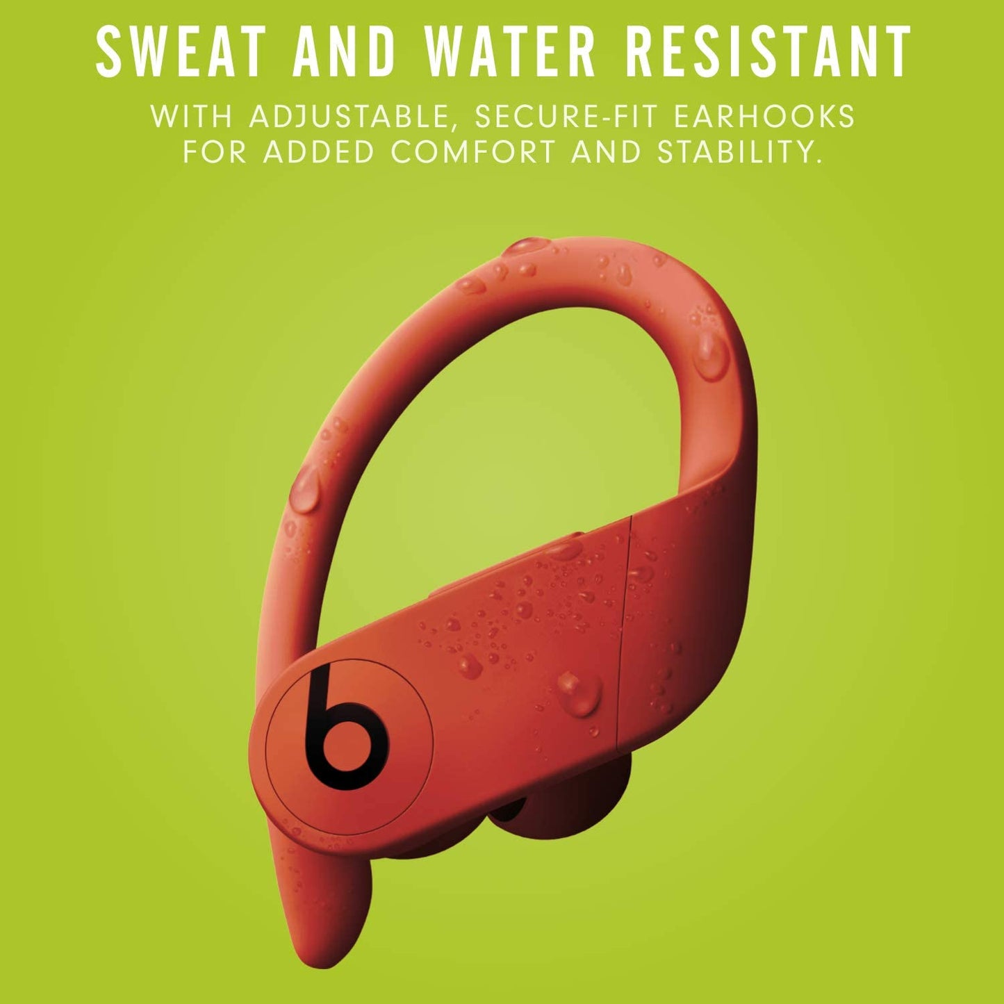 Power Pro Wireless Earbuds - H1 Headphone Chip, Class 1 Bluetooth Headphones, 9 Hours of Listening Time, Sweat Resistant, Built-In Microphone - Lava Red