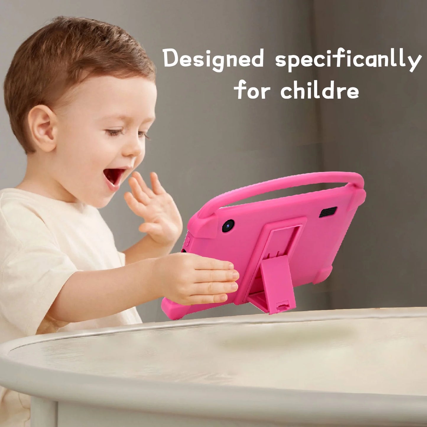 Kids Tablets, Android 12 Tablet for Kids, 4GB RAM 32GB ROM Toddler Tablet 7 Inch IPS Screen, Parental Control, 2+5MP Dual Camera, Shockproof Case for Educational, Games