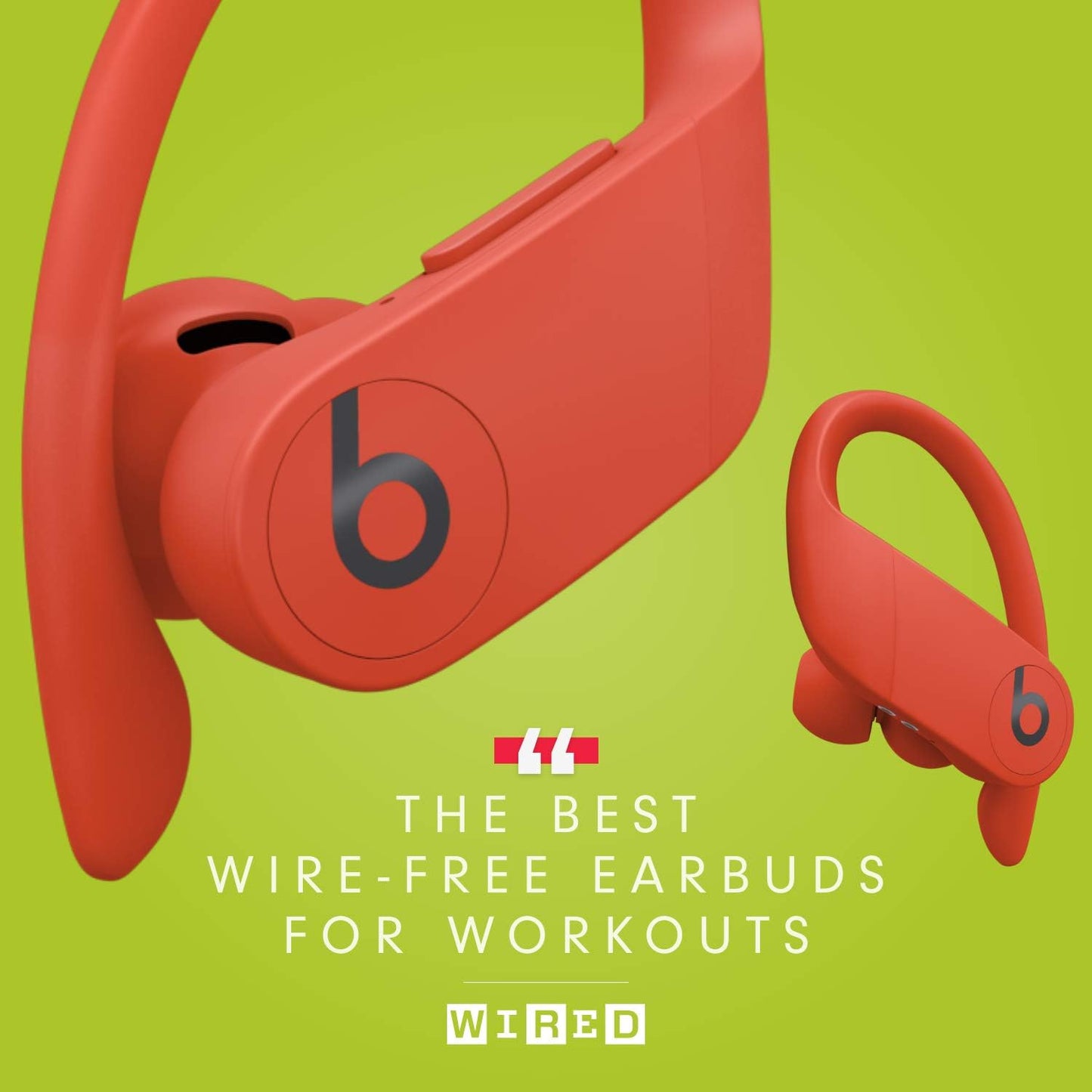 Power Pro Wireless Earbuds - H1 Headphone Chip, Class 1 Bluetooth Headphones, 9 Hours of Listening Time, Sweat Resistant, Built-In Microphone - Lava Red