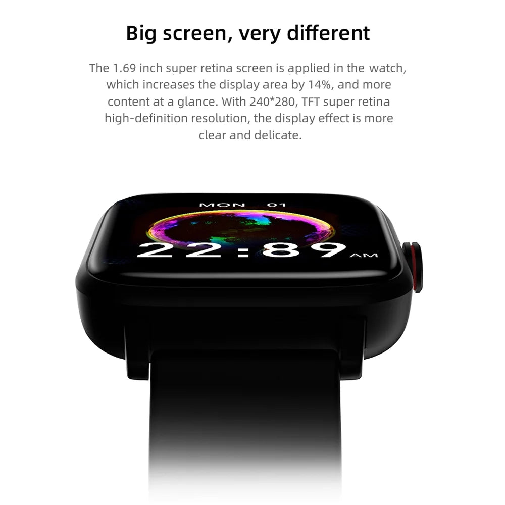 Smart Watch for Women, 1.69 Inch Smartwatch for Android/Ios, IP67 Waterproof Outdoor Fitness Tracker Smart Watches (Gold)