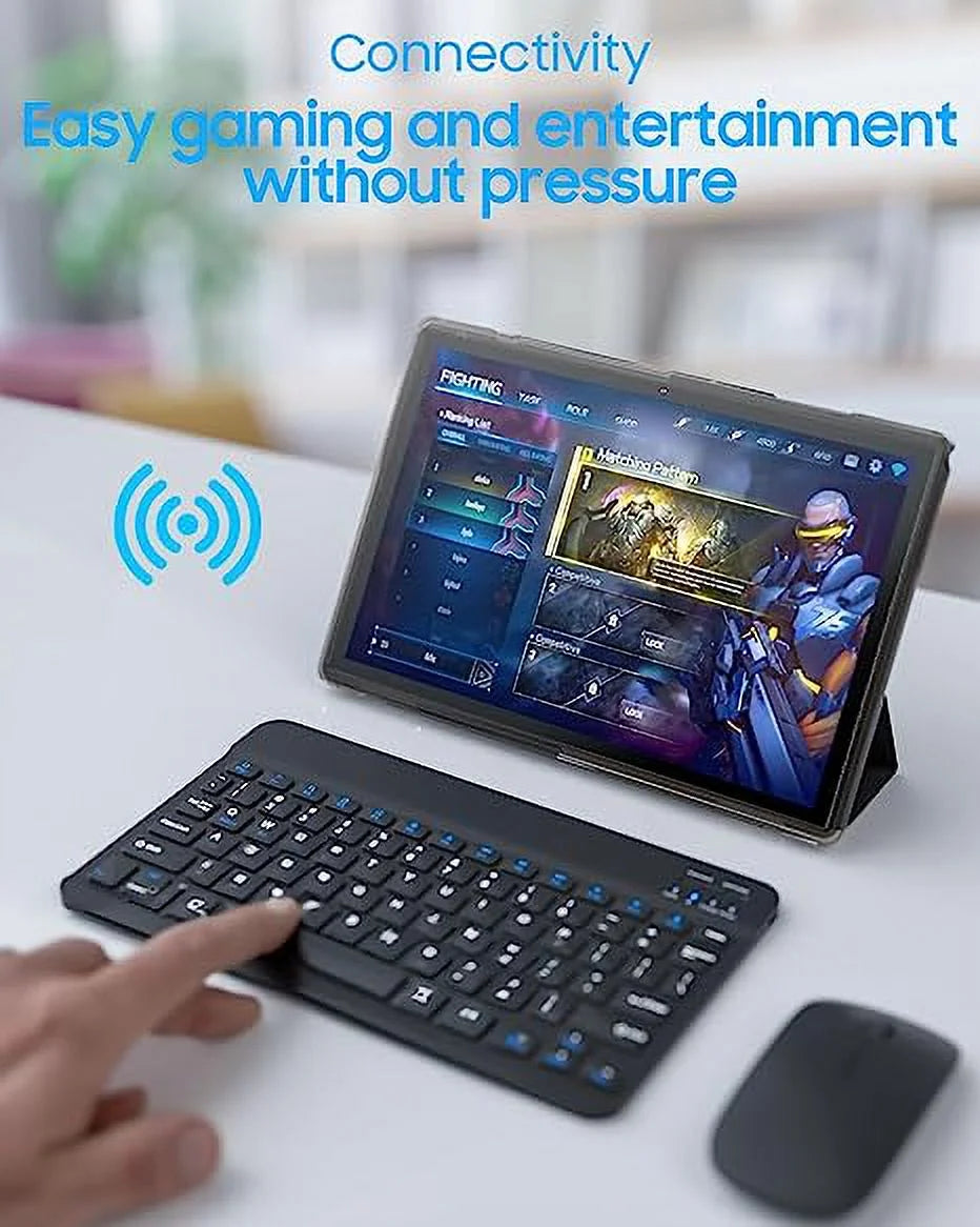 Tablet 2 in 1 Android Tablets with Keyboard 10 Inch Tabletas Include Mouse Stylus 6000Mah Tablet 2GB RAM 32GB ROM 512GB Expandable Tableta, 8MP Dual Camera, Wifi BT Google Tablet PC.