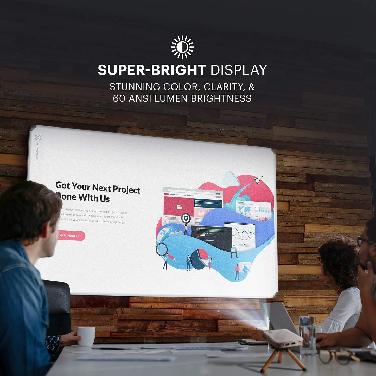 Luma 150 Pico DLP Mini Projector, Rechargeable Portable Projector