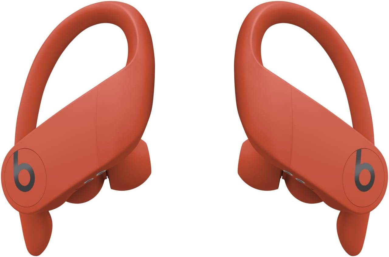 Power Pro Wireless Earbuds - H1 Headphone Chip, Class 1 Bluetooth Headphones, 9 Hours of Listening Time, Sweat Resistant, Built-In Microphone - Lava Red