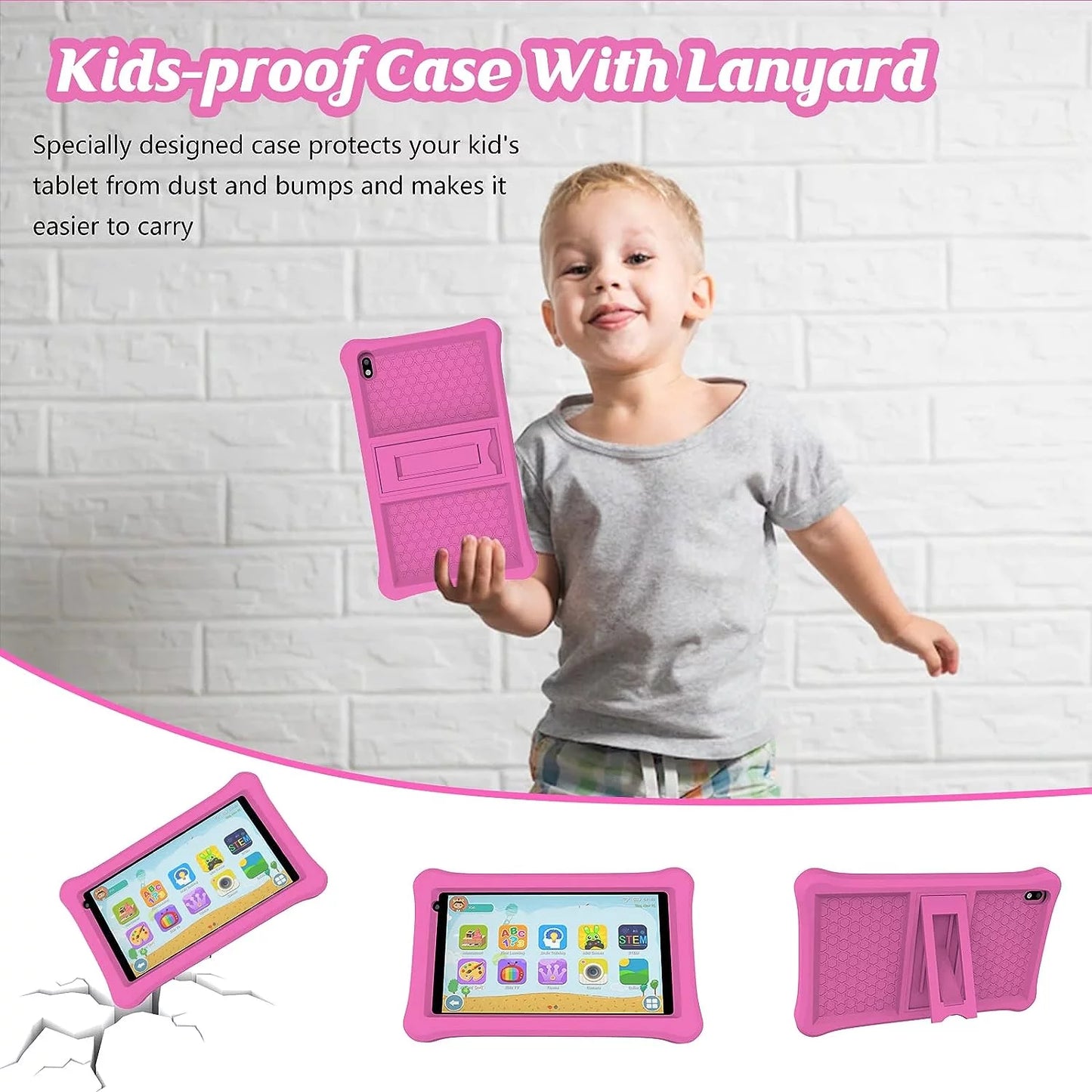 Kids Tablet, 7 Inch Androrid 12 Toddler Tablet for Kids 4GB RAM 32GB ROM Tablets, Google Certificated, Bluetooth, Wifi, Dual Camera, Parental Control Tablet with Case, Tablet for Learning