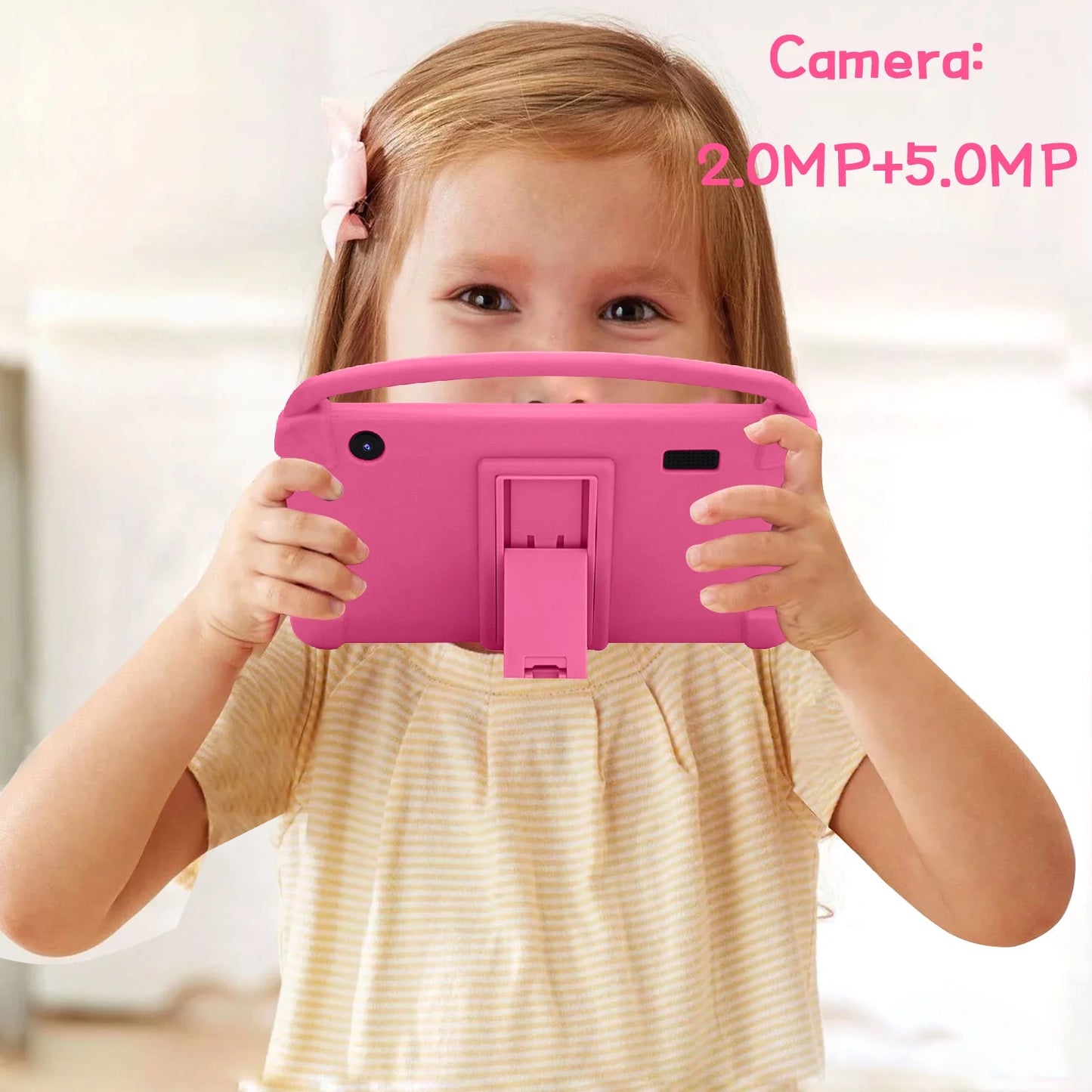 Kids Tablets, Android 12 Tablet for Kids, 4GB RAM 32GB ROM Toddler Tablet 7 Inch IPS Screen, Parental Control, 2+5MP Dual Camera, Shockproof Case for Educational, Games
