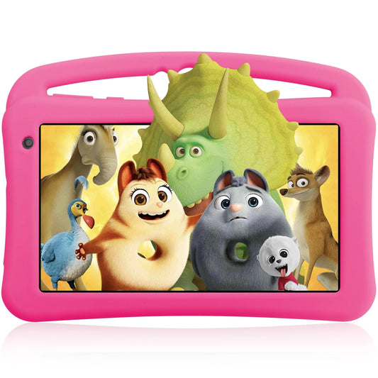 Kids Tablet 7 Inch Android 12 Tablet Pc with Wifi 32GB Tablet for Ages 2–8 Kids Tablet with Silicone Case Google Play Parental Control APP (32GB, Pink)